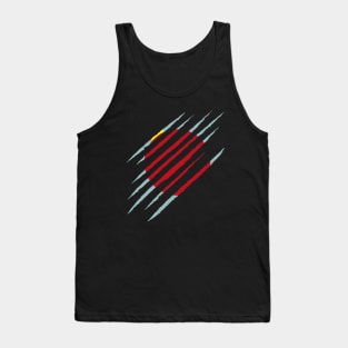 Rising Sun - Scars Abstract Background Pattern Tank Top